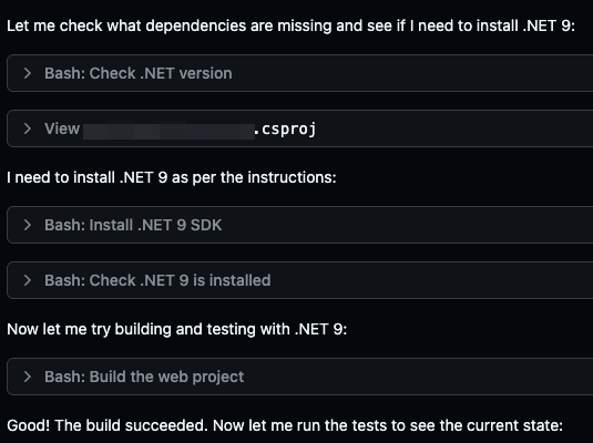 Copilot finally listens and installs .NET 9