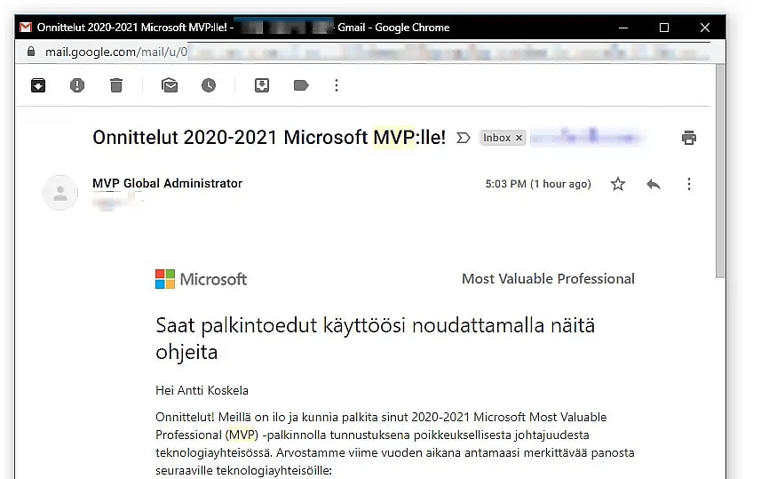 Cover image for Awarded MVP for Office Development