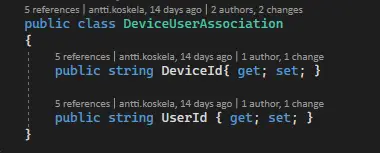 My entity configuration with property names in PascalCase - this doesn't match what's in the database.