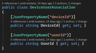 Overriding the property name in the database using JsonPropertyName -attribute for your entities.