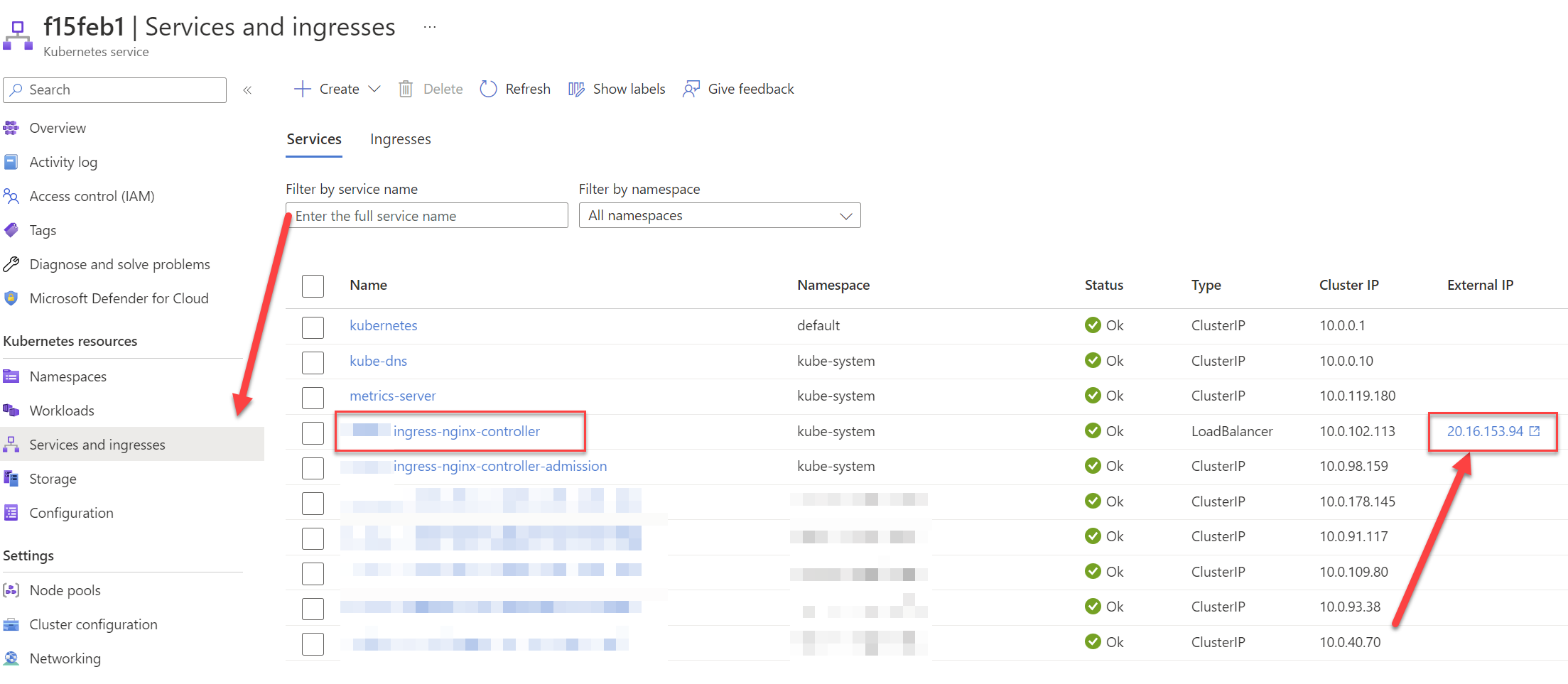 How to find out your external IP address in AKS?