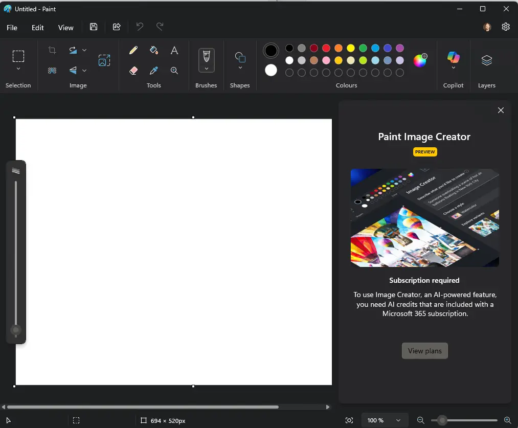 You need a subscription to use Paint Image Creator - even if you already pay for Copilot.