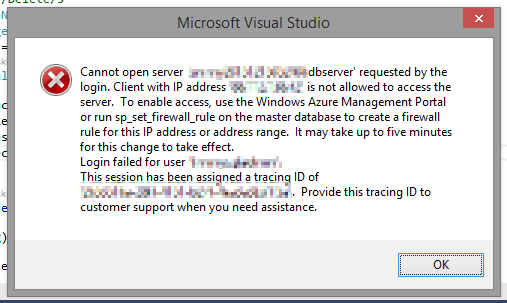 Cover image for Fixing error "Cannot open server - - requested by the login. Client with IP address - - is not allowed to access the server." in Azure deployments from Visual Studio