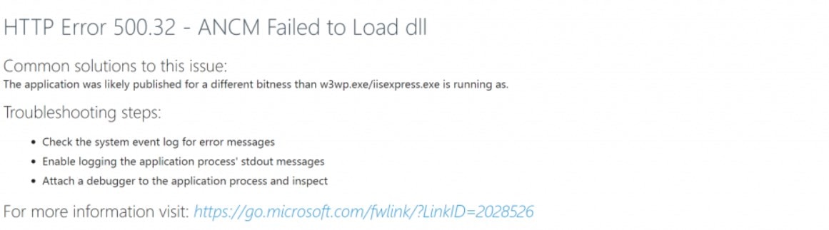 Cover image for How to fix "HTTP Error 500.32 - ANCM Failed to Load dll"