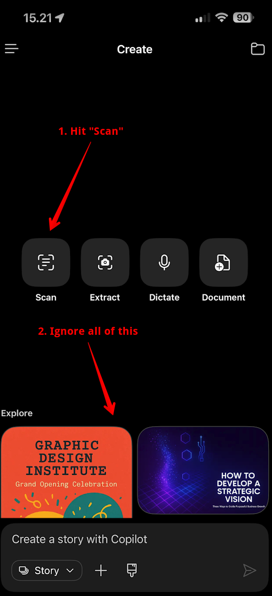 Microsoft 365 Copilot can scan for you, but it's a bit confusing