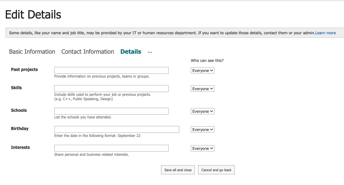 People Skills aren't shown on your profile in UPA