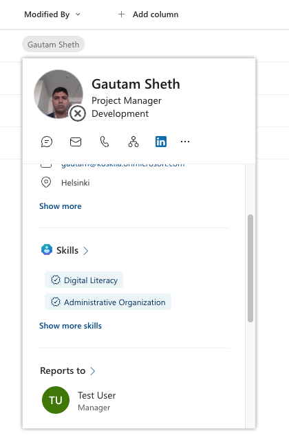 Gautam's People Skills in M365