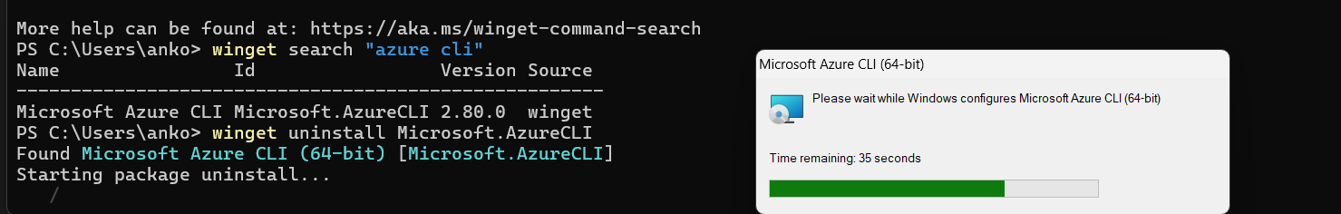 Uninstalling Azure CLI is not the solution.