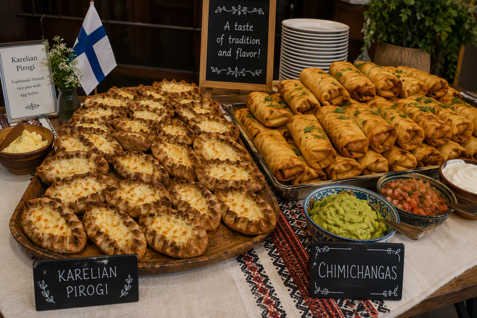 Enough Karelian Pirogi and Chimichangas for everyone!