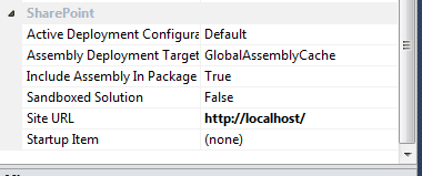 SharePoint project properties