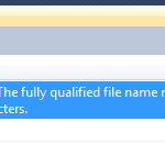 Fixing the error: "The specified path, file name, or both are too long. The fully qualified file name must be less than 260 characters, and the directory name must be less than 248 characters."