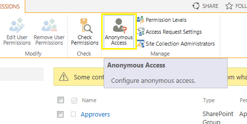 Anonymous access in SharePoint 2013