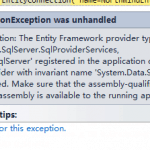 No Entity Framework provider found for the ADO.NET provider with invariant name 'System.Data.SqlClient'