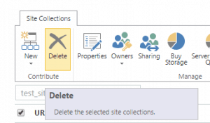 Delete site collection