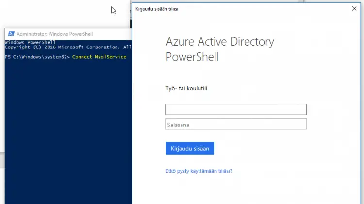Connect-MsolService