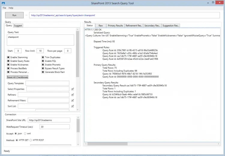 SharePoint Search Query Tool