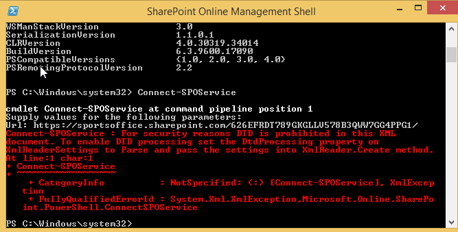 "For security reasons DTD is prohibited in this XML document. To enable DTD processing set the ProhibitDtd property on XmlReaderSettings to false and pass the settings into XmlReader.Create method."