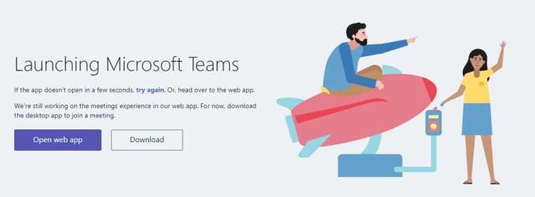 Launching Microsoft Teams