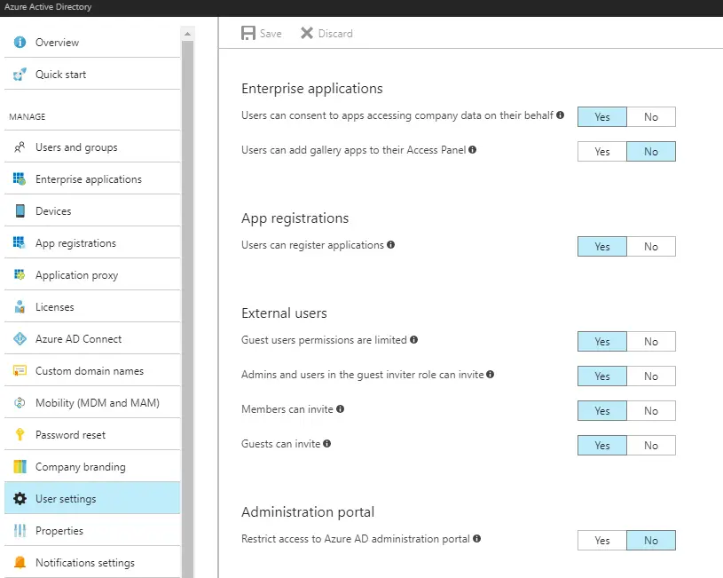 Azure AD Application settings - these selections should enable adding new apps to your organization!