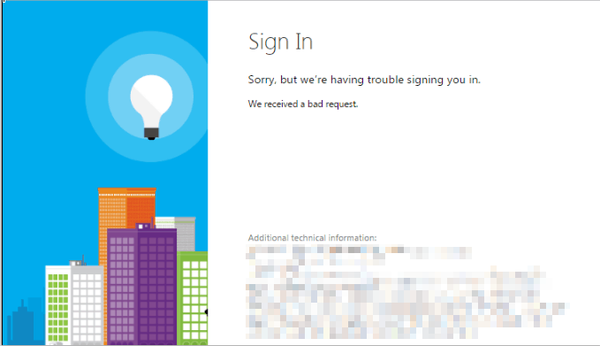 Azure AD Login error