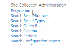 Site Collection Recycle Bin