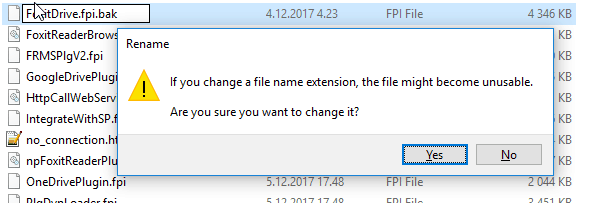 Renaming Foxit Drive plugin