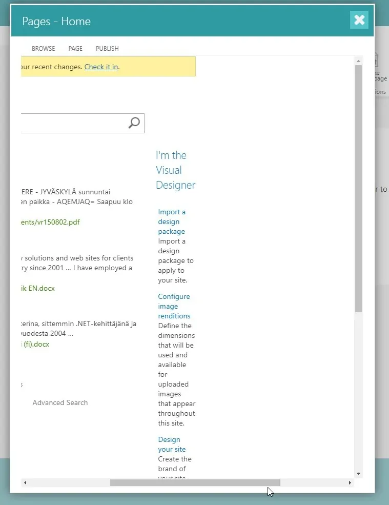 Out-of-the-box SharePoint site in a pop-up might scale erratically