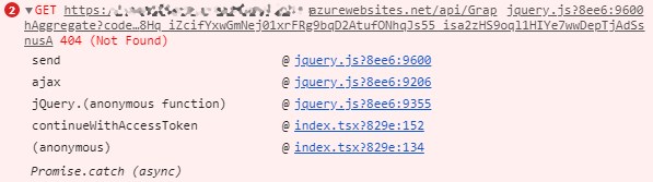 "The resource you are looking for has been removed, had its name changed, or is temporarily unavailable." leads to a 404 error in jQuery.