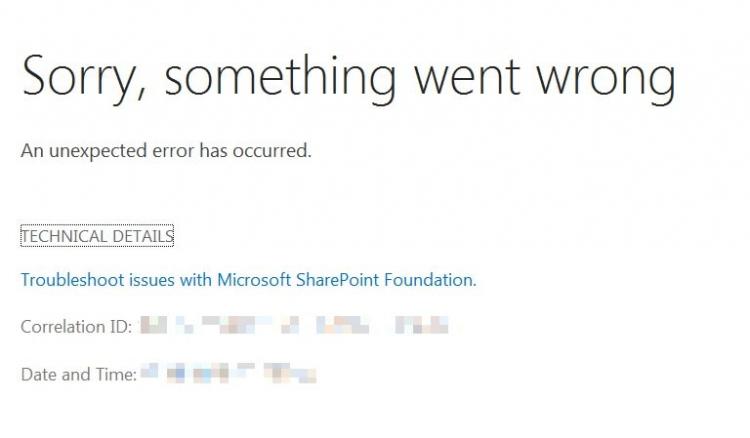 Something went wrong in SharePoint
