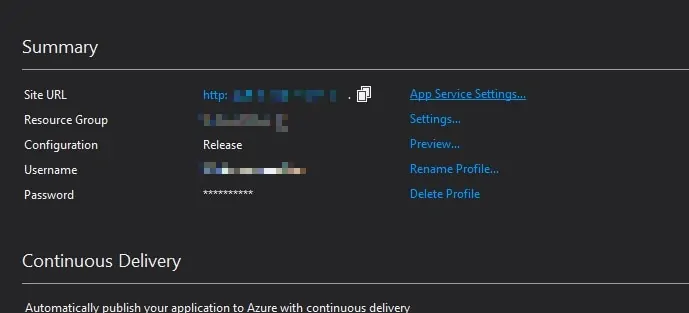 Visual Studio 2017 ASP.NET MVC project publish app settings