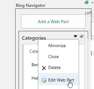 How to edit Categories -webpart