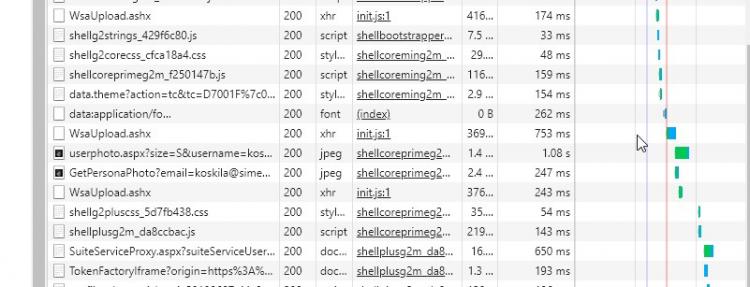 Requests to WsaUpload.ashx showing up on the Network -tab of your browser