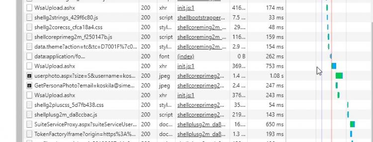Requests to WsaUpload.ashx showing up on the Network -tab of your browser