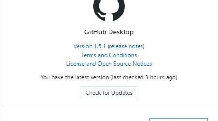 GitHub Desktop version information