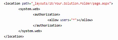 web.config -file allowing access to a page.