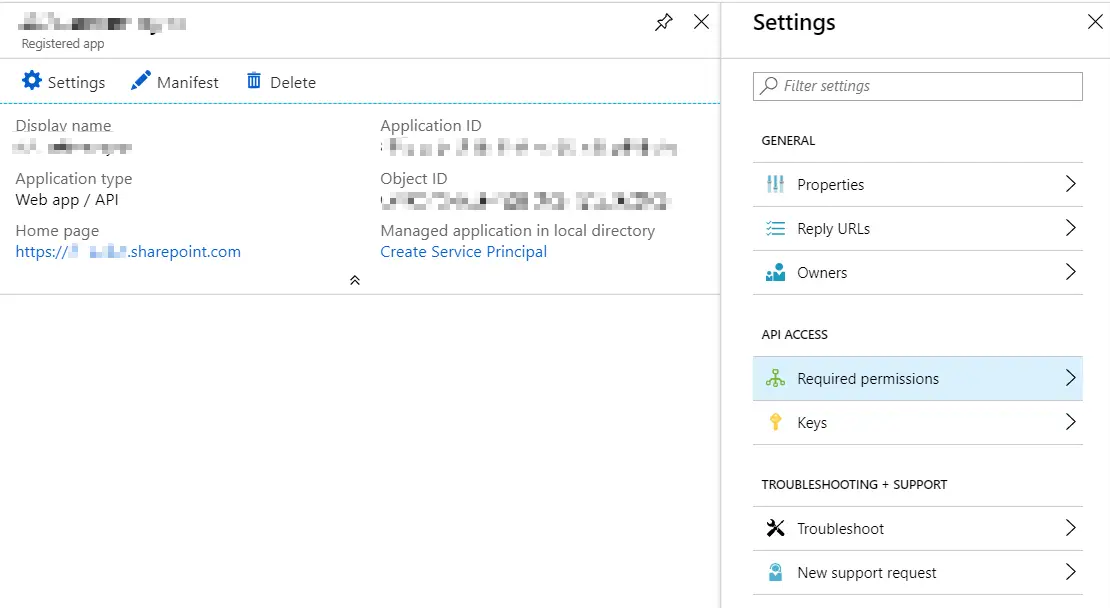 How to edit permission requests for an application registered to Azure Active Directory?