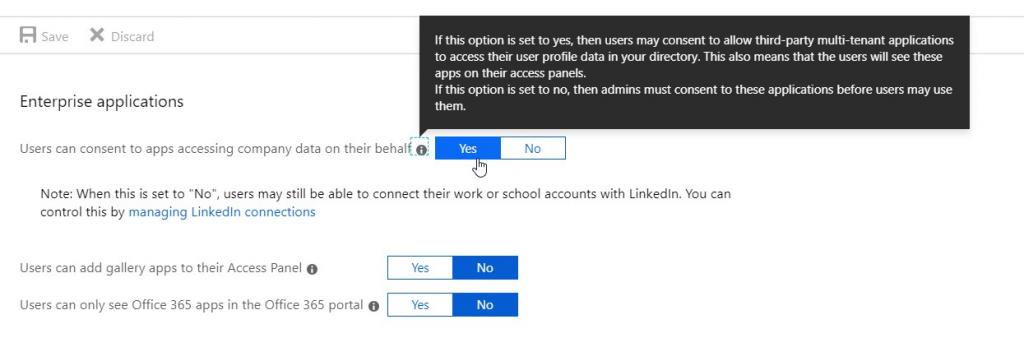 The "User Settings" view for your Azure Active Directory instance's Enterprise Applications. It's accessible through Directory > Enterprise applications > User settings.
