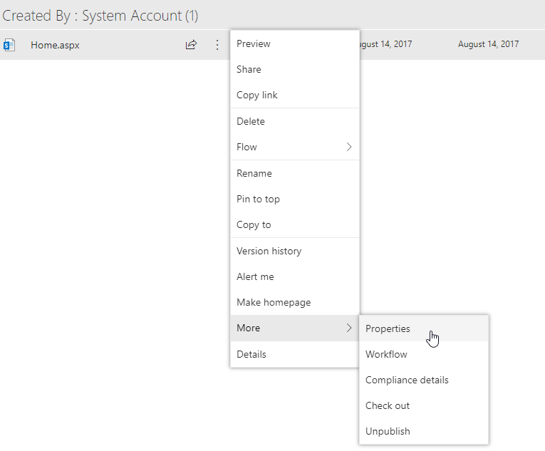 How to access the "Properties" view of a list item in Modern SharePoint