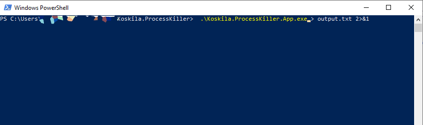 How to redirect your custom executable's PowerShell console output to a file