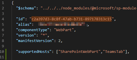 [yoursolution]/src/webparts/ContosoWebPart/ContosoWebPart.manifest.json - SPFx webpart's id (guid) is highlighted here.