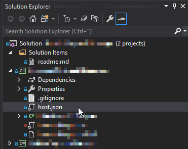 How to find host.json in your Visual Studio solution