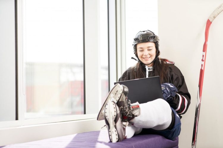 Work from home? Work from anywhere! | Hockey player reviews weekly reports Cassie smiled. The results were finally beginning to materialize. It was gratifying to see her hard work pay off.