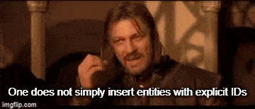 One does not simply insert explicit IDs in Entity Framework Core