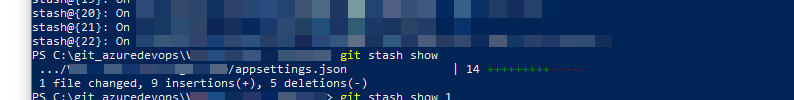 Git stash show output