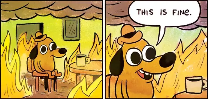 "This is fine" - a fine meme, I mean.