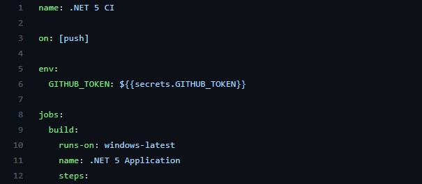 secrets.GITHUB_TOKEN mapped to an environment variable called - yes, you guessed it - GITHUB_TOKEN.