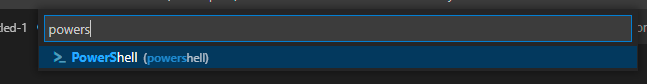 Select "PowerShell" from the dropdown in VSCode