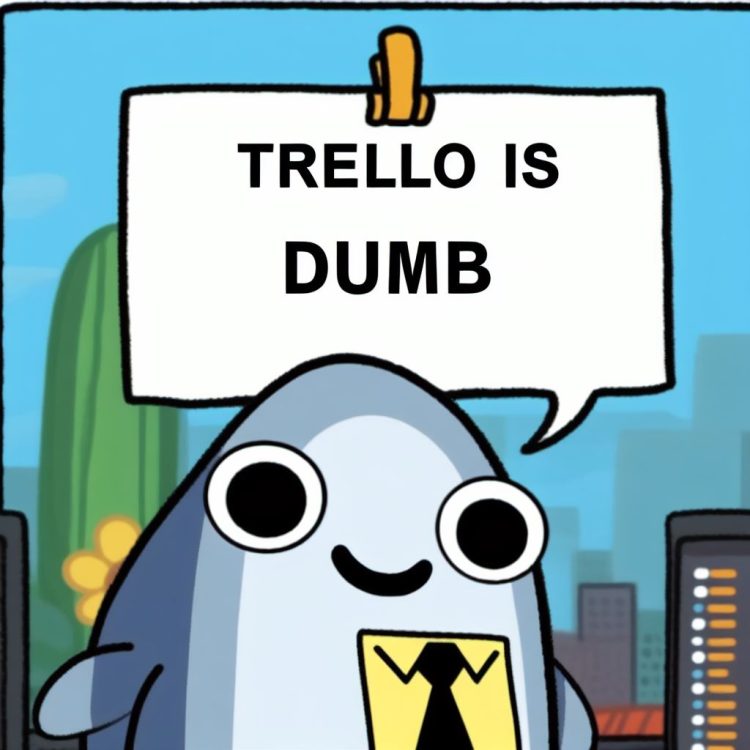 Clippy? saying "Trello is dumb" by Copilot for Bing