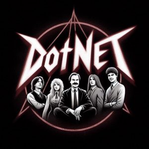 dotnet in a classic heavy metal font