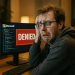 A devastated caucasian nerdy looking developer in an office wearing a hoodie